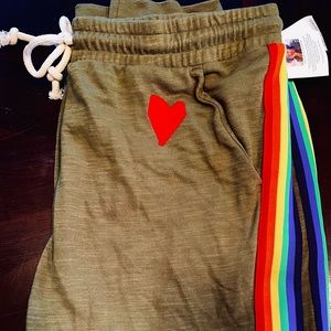 Targets #TakePride collection rainbow striped leg sweatpants!